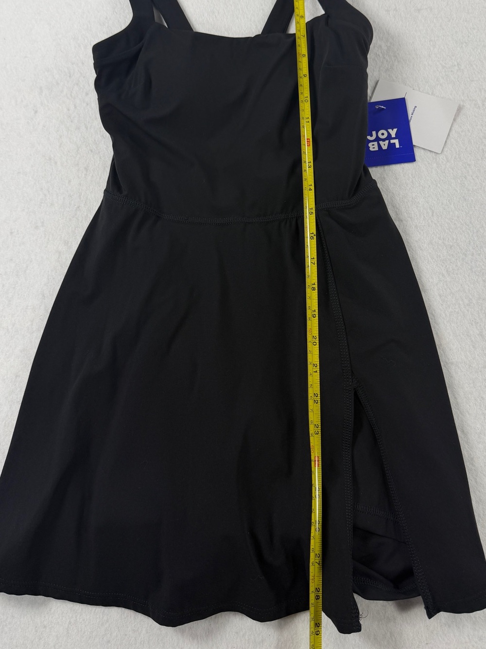 NWT JoyLab Black Active Dress Built In Pull Down Shorts Square Neck XS - Picture 4 of 11